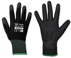 Комплект из 24 пар защитных перчаток Pure Black Pri Pu, размер 10 цена и информация | Рабочие перчатки | 220.lv