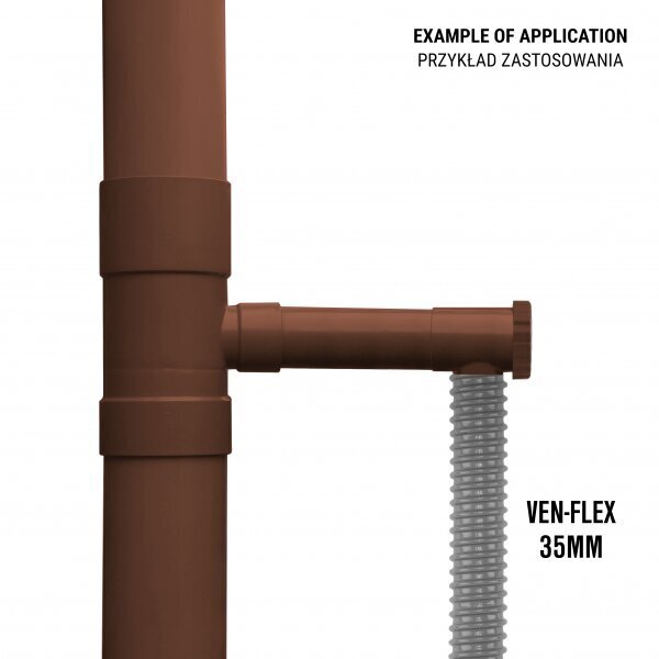 Lietus ūdens savācējs/slazds ar vārstu - 80mm - brūns, 4 gab. cena un informācija | Lietus notekūdeņu sistēmas | 220.lv