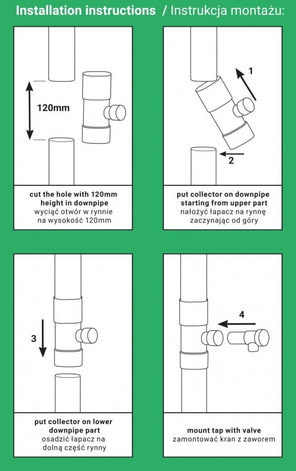 Lietus ūdens savācējs/slazds ar vārstu - 80mm - brūns, 4 gab. цена и информация | Lietus notekūdeņu sistēmas | 220.lv