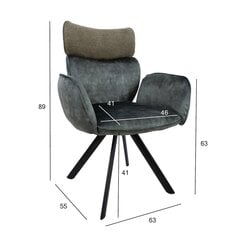 Комплект из 2 стульев EDDY с подлокотниками, зеленый бархат цена и информация | Стулья для кухни и столовой | 220.lv