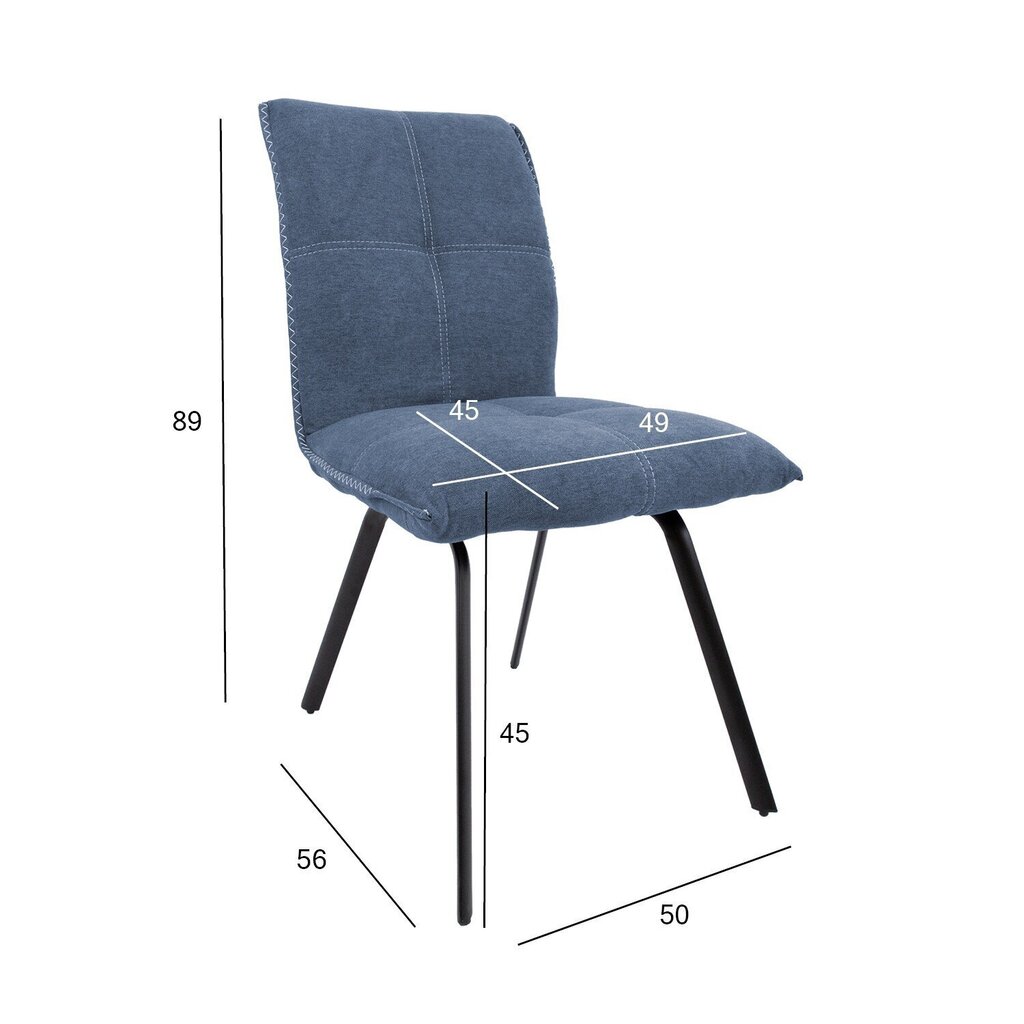 Krēsls Eddy, zils, 2 gab. cena un informācija | Virtuves un ēdamistabas krēsli | 220.lv
