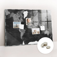 Magnētiskais dēlis Melnā Pasaules Karte, 120x60 cena un informācija | Kancelejas preces | 220.lv