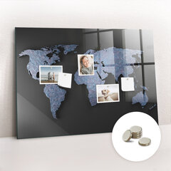 Magnētiskais dēlis Pasaules Karte 3D, 120x60 cena un informācija | Kancelejas preces | 220.lv