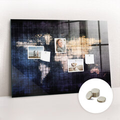 Magnētiskais dēlis Abstrakcijas Pasaules Karte, 120x60 cena un informācija | Kancelejas preces | 220.lv