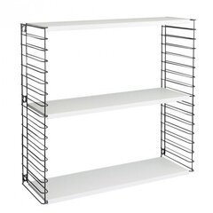 book shelf 8 kg 70 x 21 x 68 cm wood white/black - цена и информация | Полки | 220.lv