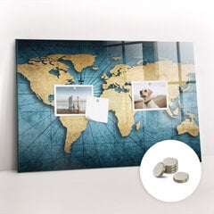 Magnētiskais dēlis Pasaules Karte 3D, 90x60 cena un informācija | Kancelejas preces | 220.lv