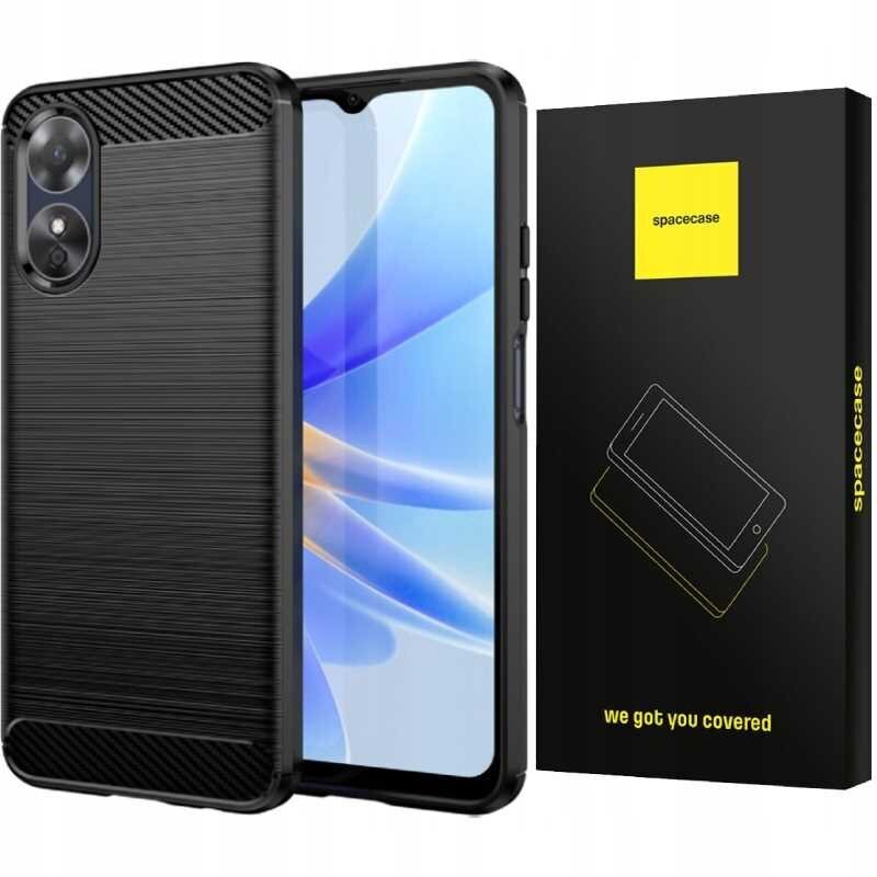 Spacecase Carbon Oppo A17 цена и информация | Telefonu vāciņi, maciņi | 220.lv