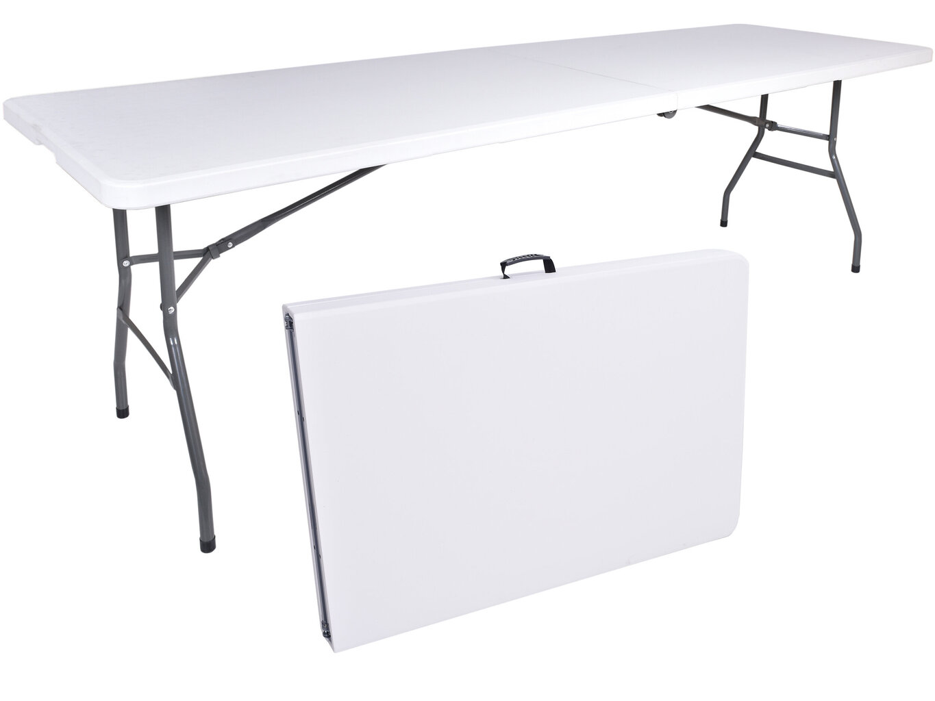 Izvelkamais pusdienu galds Impro, 240x75x73.5 cm, balts cena un informācija | Dārza galdi | 220.lv