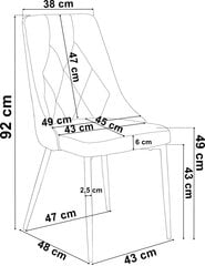 Krēsls Lincoln Velvet, pelēks цена и информация | Офисные кресла | 220.lv