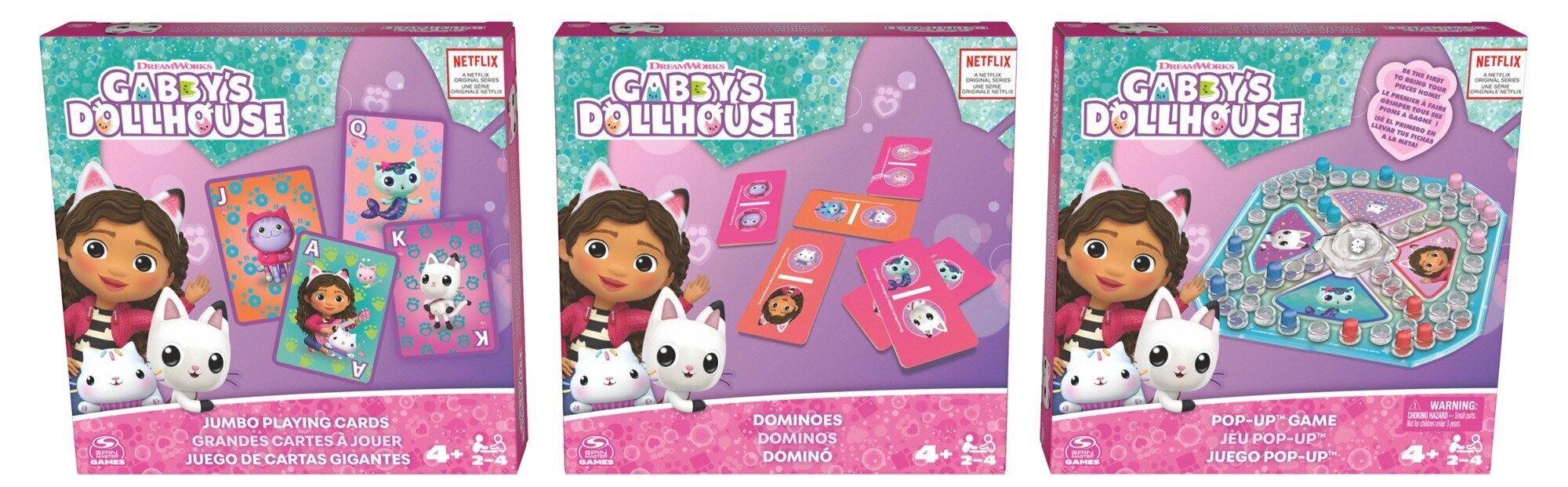 Komplekts Gabi's Cat House 3-in-1 spēļu Domino Pop-up Jumbo kartes cena un informācija | Galda spēles | 220.lv