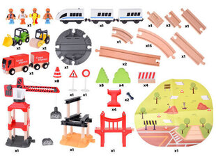 Набор деревянных поездов цена и информация | Игрушки для мальчиков | 220.lv