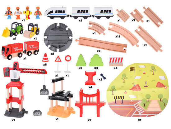 Koka vilciena komplekts цена и информация | Rotaļlietas zēniem | 220.lv