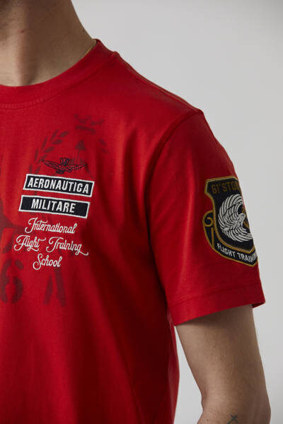 T-krekls vīriešiem Aeronautica Militare 49592-6, sarkans cena un informācija | Vīriešu T-krekli | 220.lv