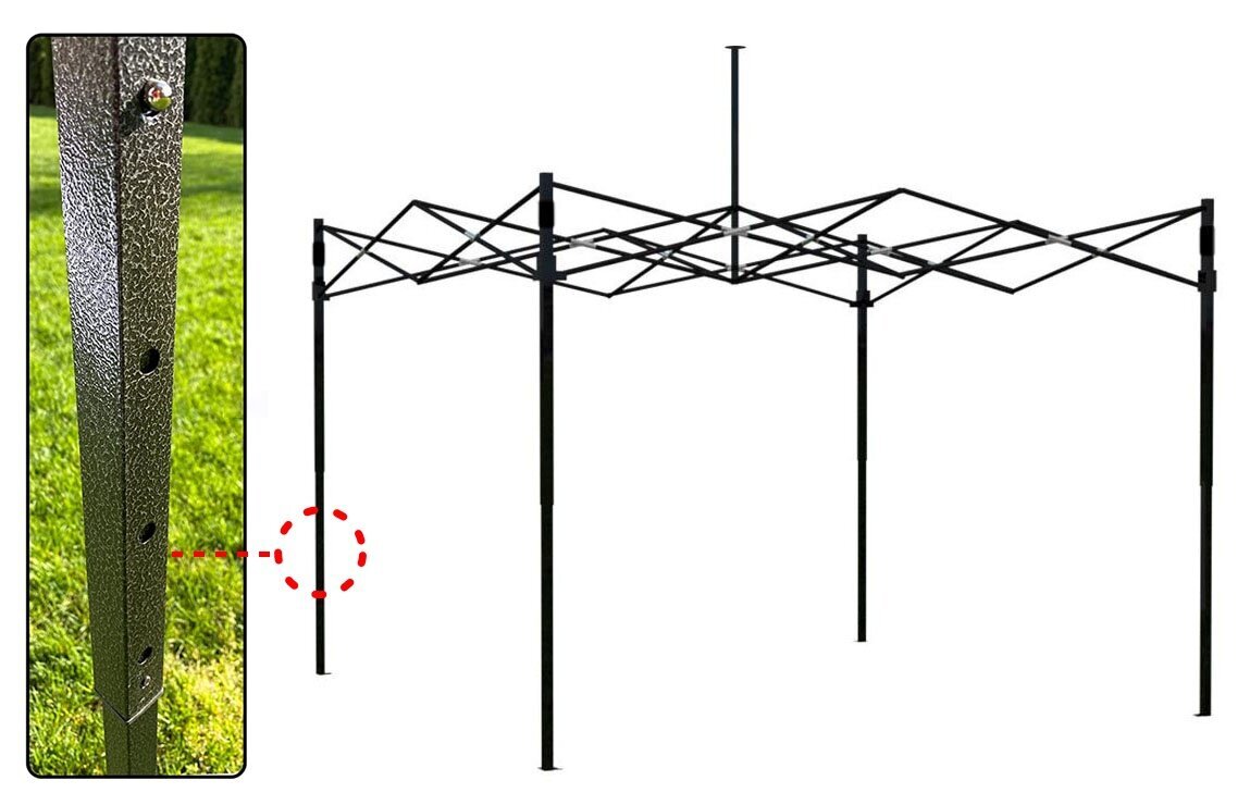 Dārza nojume, 280-310x300x300 cm, melns cena un informācija | Dārza nojumes un lapenes | 220.lv