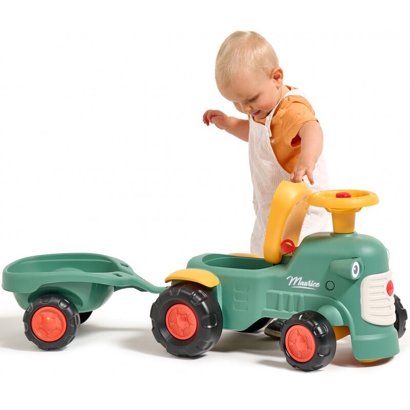 Traktors ar piekabi bērniem Falk, zaļš cena un informācija | Rotaļlietas zīdaiņiem | 220.lv