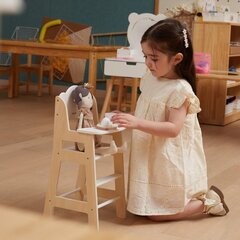 стульчик для кормления кукол viga, белый цена и информация | Игрушки для девочек | 220.lv