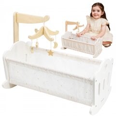 Koka leļļu gulta Viga, balta cena un informācija | Rotaļlietas meitenēm | 220.lv