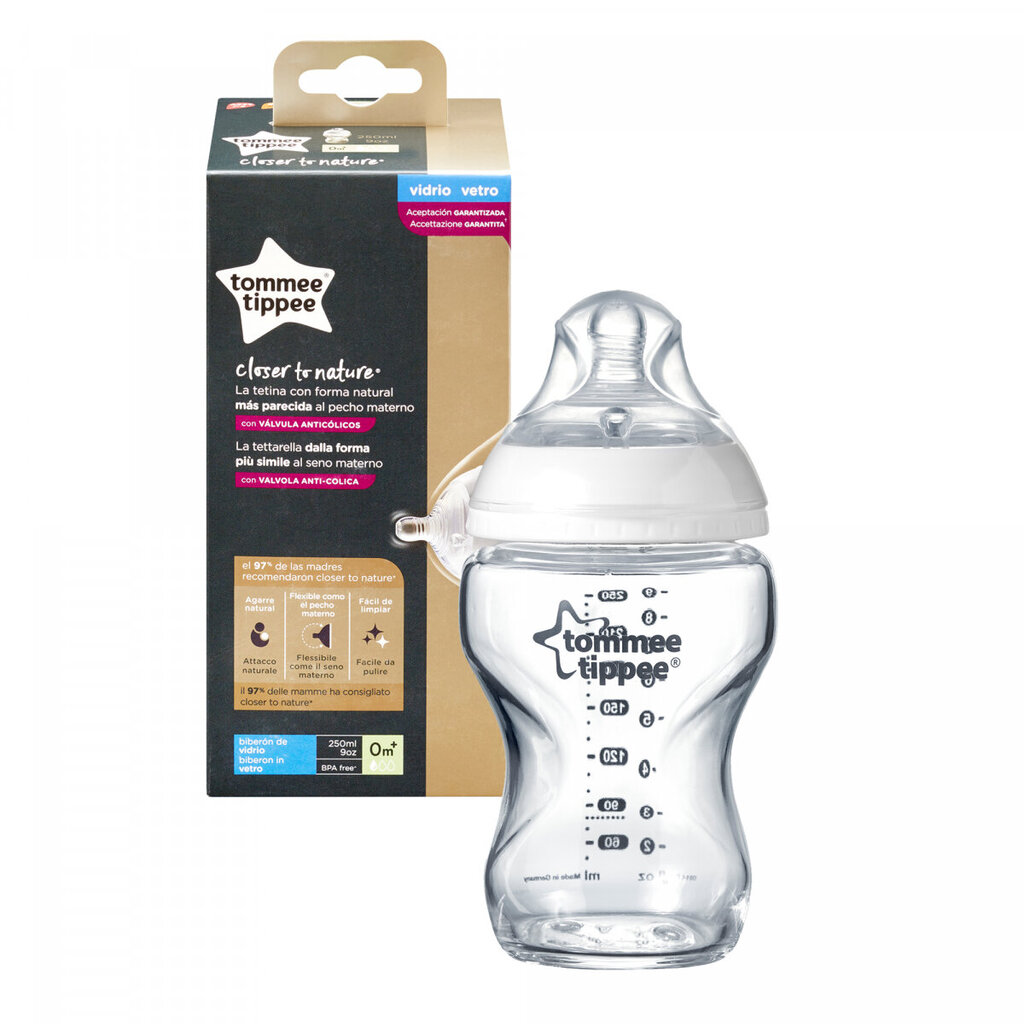 Pudelīte Tommee Tippee Closer to Nature (250 ml) cena un informācija | Bērnu pudelītes un to aksesuāri | 220.lv