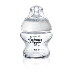 TOMMEE TIPPEE barošanas pudelīte stikla CTN 150ml 0m+ cena un informācija | Bērnu pudelītes un to aksesuāri | 220.lv