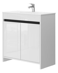 Шкафчик для ванной комнаты с умывальником Euroliux Lemgo LM-80, белый цвет цена и информация | Шкафчики для ванной | 220.lv