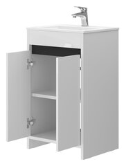 Шкафчик для ванной комнаты с раковиной Euroliux Lemgo LM-50, белый цена и информация | Шкафчики для ванной | 220.lv