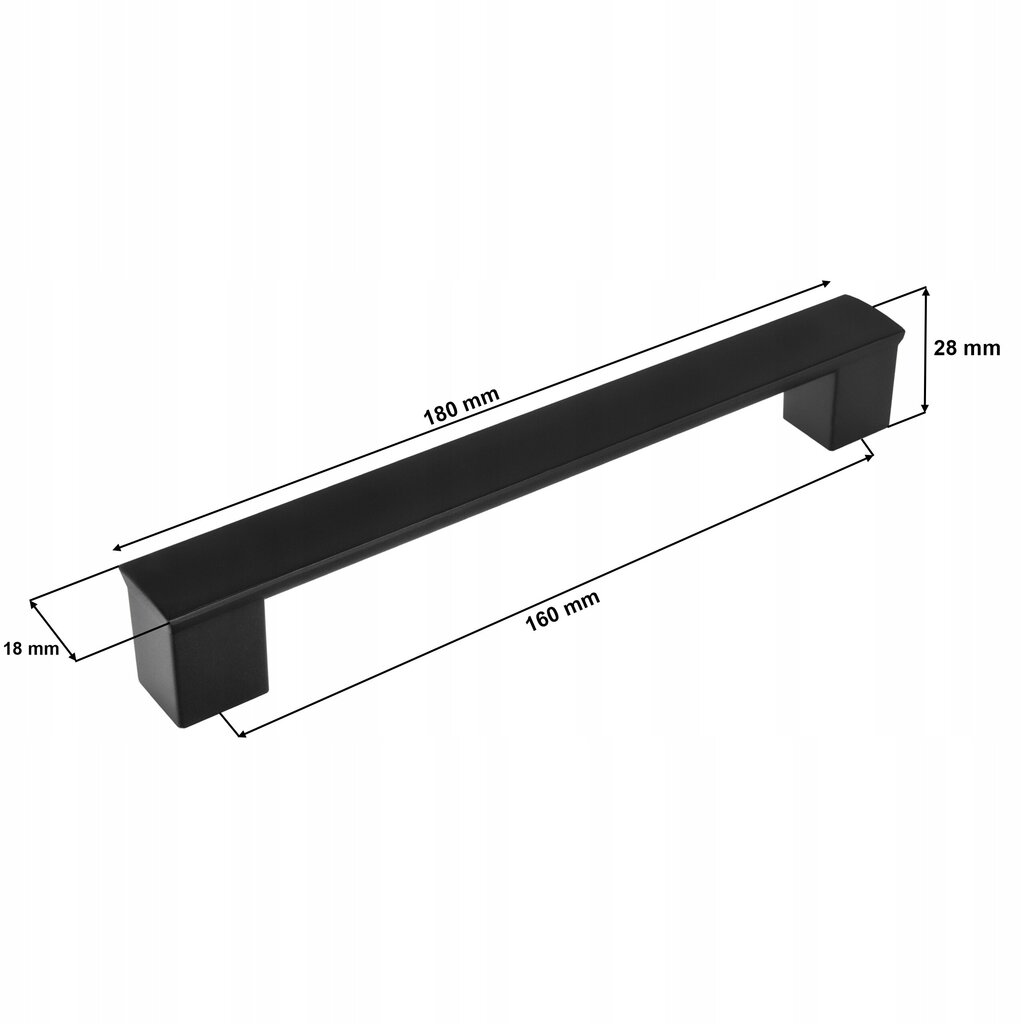 Mēbeļu rokturis 10 gab. 160 mm melns цена и информация | Mēbeļu rokturi  | 220.lv