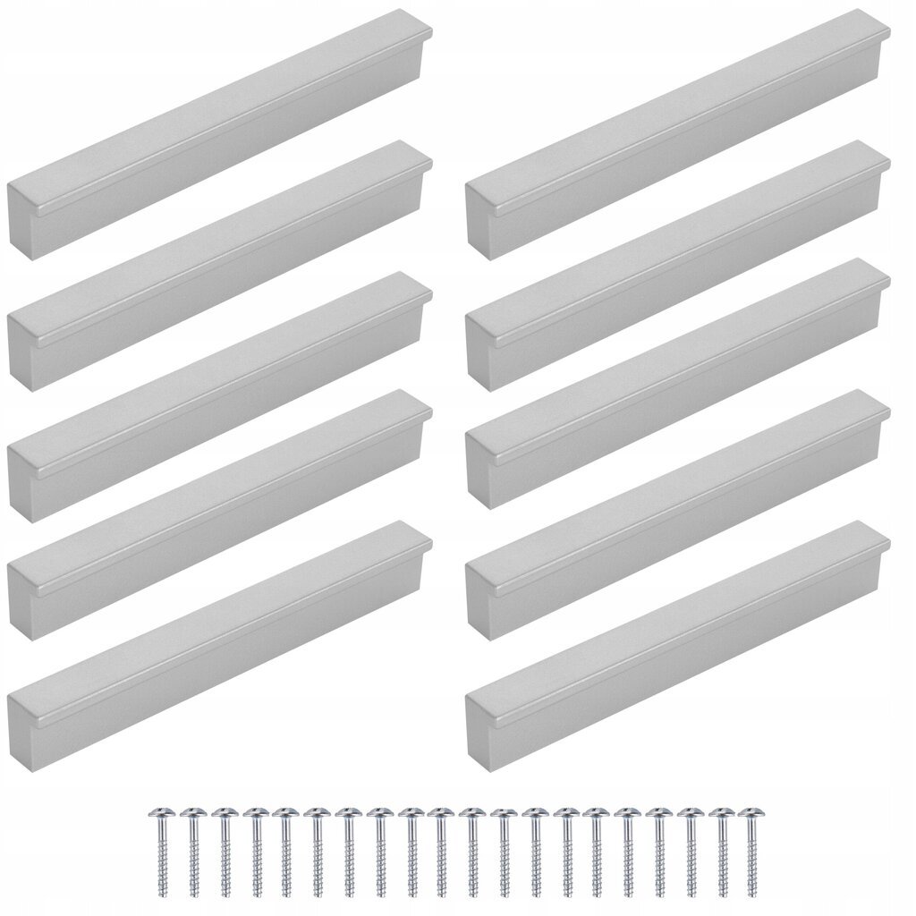 Mēbeļu rokturis 10 gab. 96 mm sudraba krāsā cena un informācija | Mēbeļu rokturi  | 220.lv