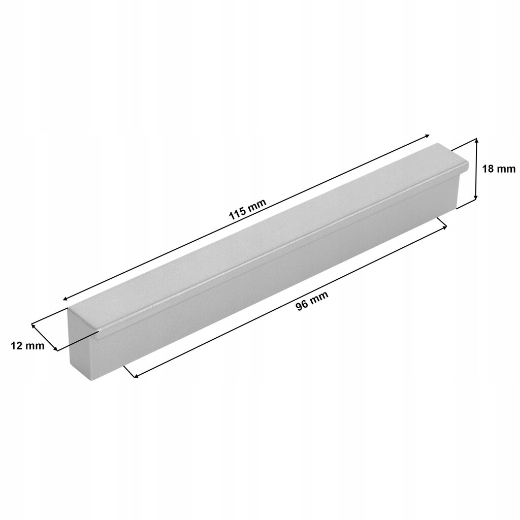 Mēbeļu rokturis 10 gab. 96 mm sudraba krāsā цена и информация | Mēbeļu rokturi  | 220.lv