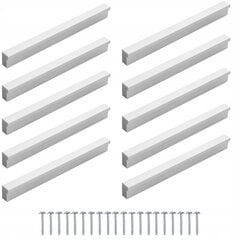 Mēbeļu rokturis 10 gab. 128 mm sudraba krāsā cena un informācija | Mēbeļu rokturi | 220.lv