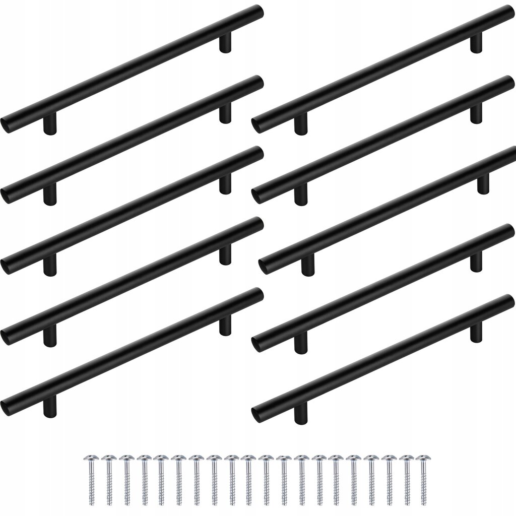 Mēbeļu rokturis 10 gab. 160 mm melns цена и информация | Mēbeļu rokturi  | 220.lv
