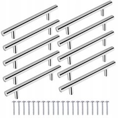 Mēbeļu rokturis 10 gab. 96 mm hromēts cena un informācija | Mēbeļu rokturi | 220.lv