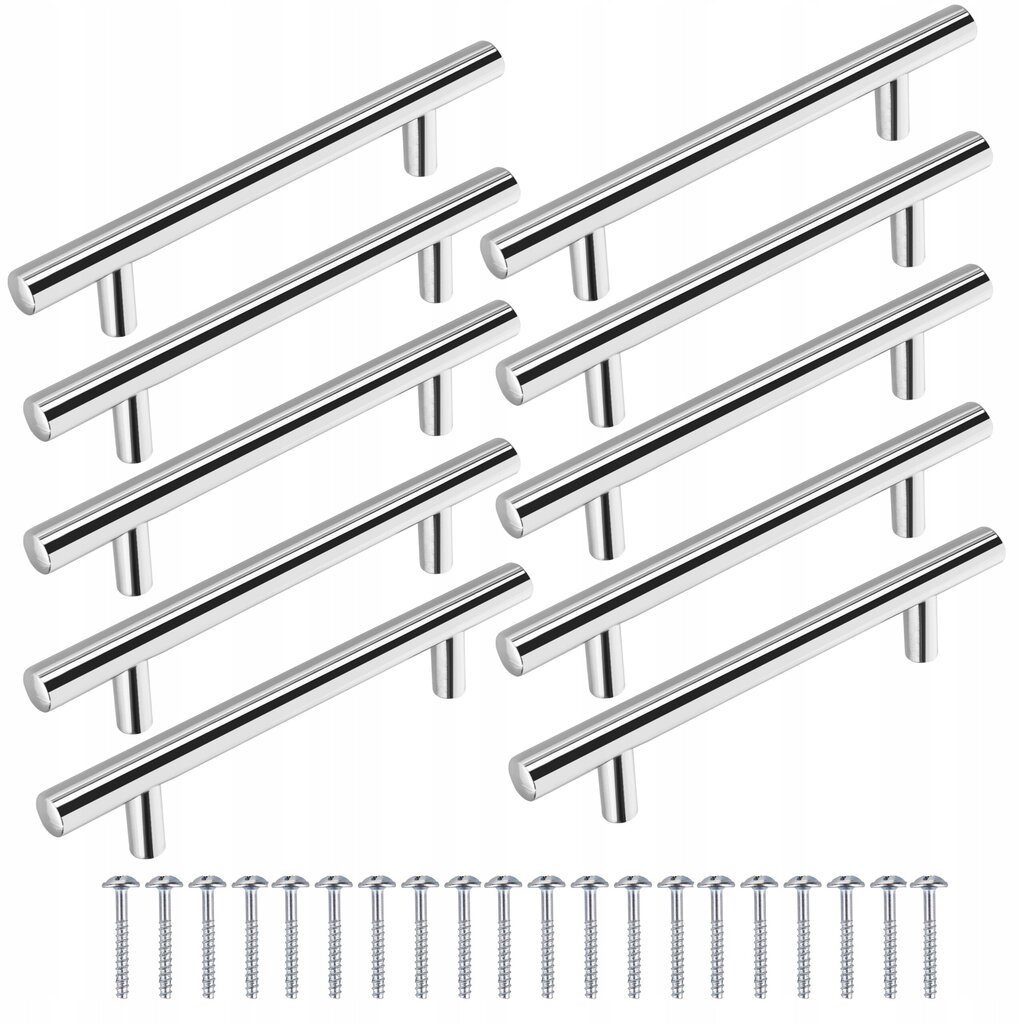 Mēbeļu rokturis 10 gab. 96 mm hromēts cena un informācija | Mēbeļu rokturi  | 220.lv