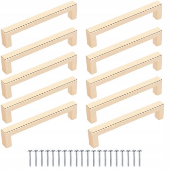 Mēbeļu rokturis 10 gab. 128 mm zelta krāsā cena un informācija | Mēbeļu rokturi | 220.lv