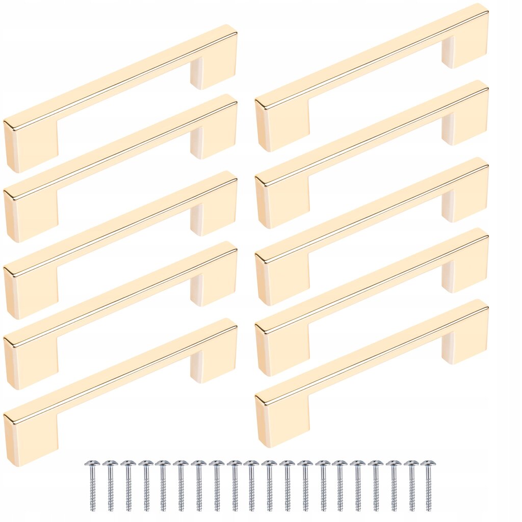Mēbeļu rokturis 10 gab. 96 mm zelta krāsā cena un informācija | Mēbeļu rokturi  | 220.lv