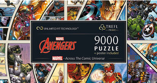 Puzle Trefl UFT Avengers Marvel Across the Comic Universe, 9000 d. cena un informācija | Puzles, 3D puzles | 220.lv