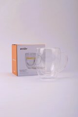Стеклянная чашка с двойными стенками и ручкой Winder Coffee, 350 мл цена и информация | Кухонные принадлежности | 220.lv