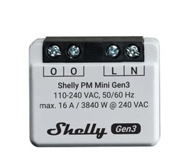 Viedais Wi-Fi Bluetooth relejs Shelly PM Mini Gen3 цена и информация | Системы безопасности, контроллеры | 220.lv