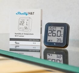 Mitruma un temperatūras sensors Shelly Plus H&T WiFi Gen3 Melns цена и информация | Датчики | 220.lv