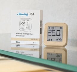 Mitruma un temperatūras sensors Shelly Plus H&T WiFi Gen3 Mocha цена и информация | Датчики | 220.lv