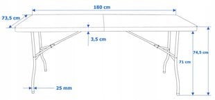 Saliekamais galds 180 cm цена и информация | Столы для сада | 220.lv