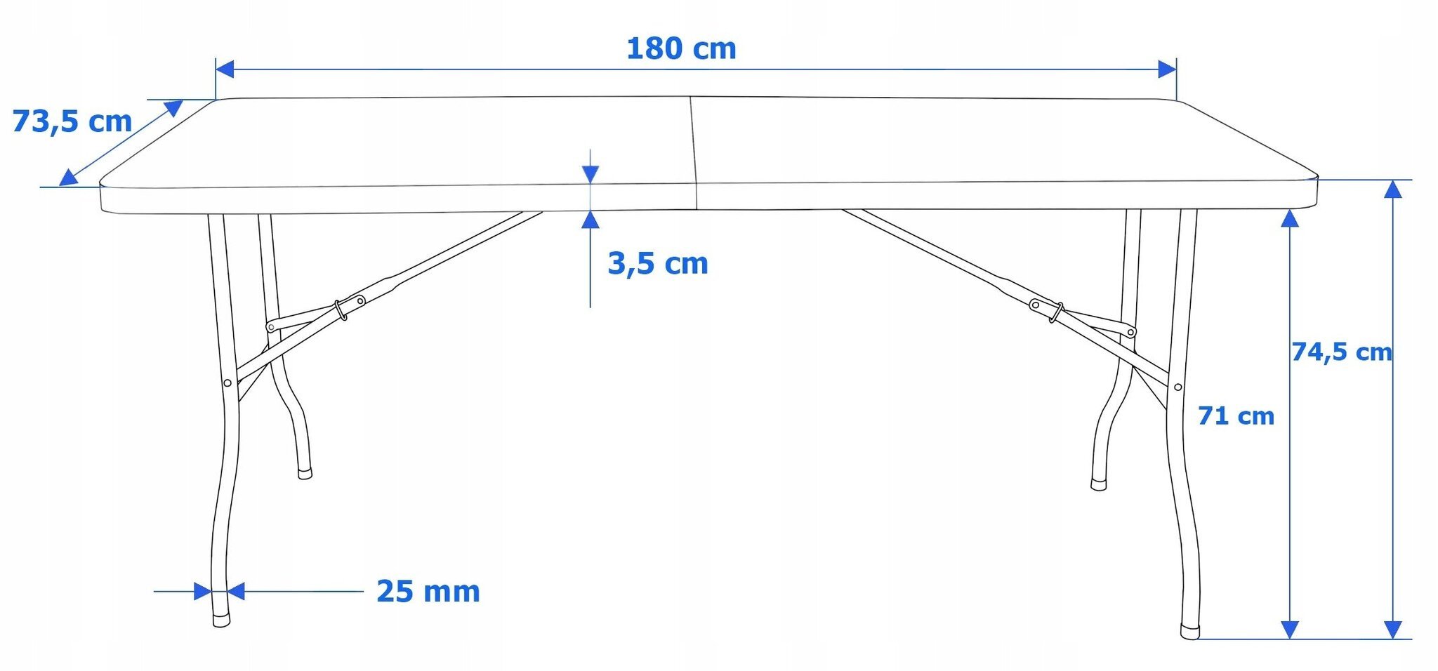 Saliekamais galds 180 cm cena un informācija | Dārza galdi | 220.lv