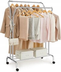 Drēbju pakaramais uz riteņiem, sudrabains cena un informācija | Pakaramie un apģērbu maisi | 220.lv