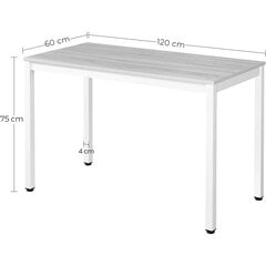 Galds, 120cm x 60cm, brūns/melns cena un informācija | Virtuves galdi, ēdamgaldi | 220.lv