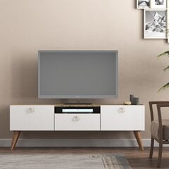 TV statīvs Asir, 140x54x35 cm, brūns/balts cena un informācija | TV galdiņi | 220.lv