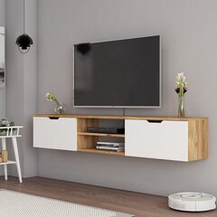 TV statīvs Asir, 160x30x30 cm, brūns/balts cena un informācija | TV galdiņi | 220.lv