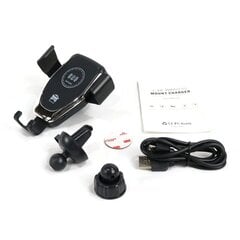 Автомобильное беспроводное зарядное устройство Deep-Tech Fast Car Mount Charger QI-06 10W для Apple iPhone / Samsung Galaxy, черное цена и информация | Зарядные устройства для телефонов | 220.lv