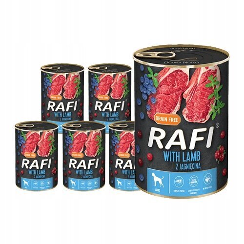 Rafi konservi suņiem ar jēra gaļu, 400 g, 24 gab. цена и информация | Konservi suņiem | 220.lv