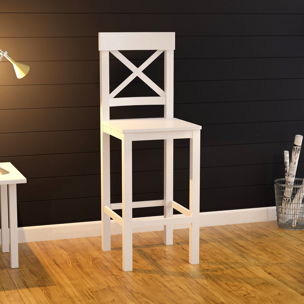 Krēsls Asir, 40x112,5x42 cm, balts цена и информация | Virtuves un ēdamistabas krēsli | 220.lv