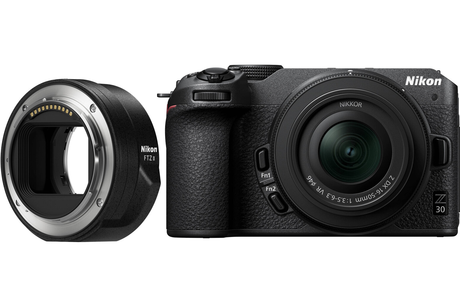 Nikon Z 30, (Z30) + Nikkor Z DX 16-50mm f/3.5-6.3 VR + FTZ II Adapter cena un informācija | Digitālās fotokameras | 220.lv
