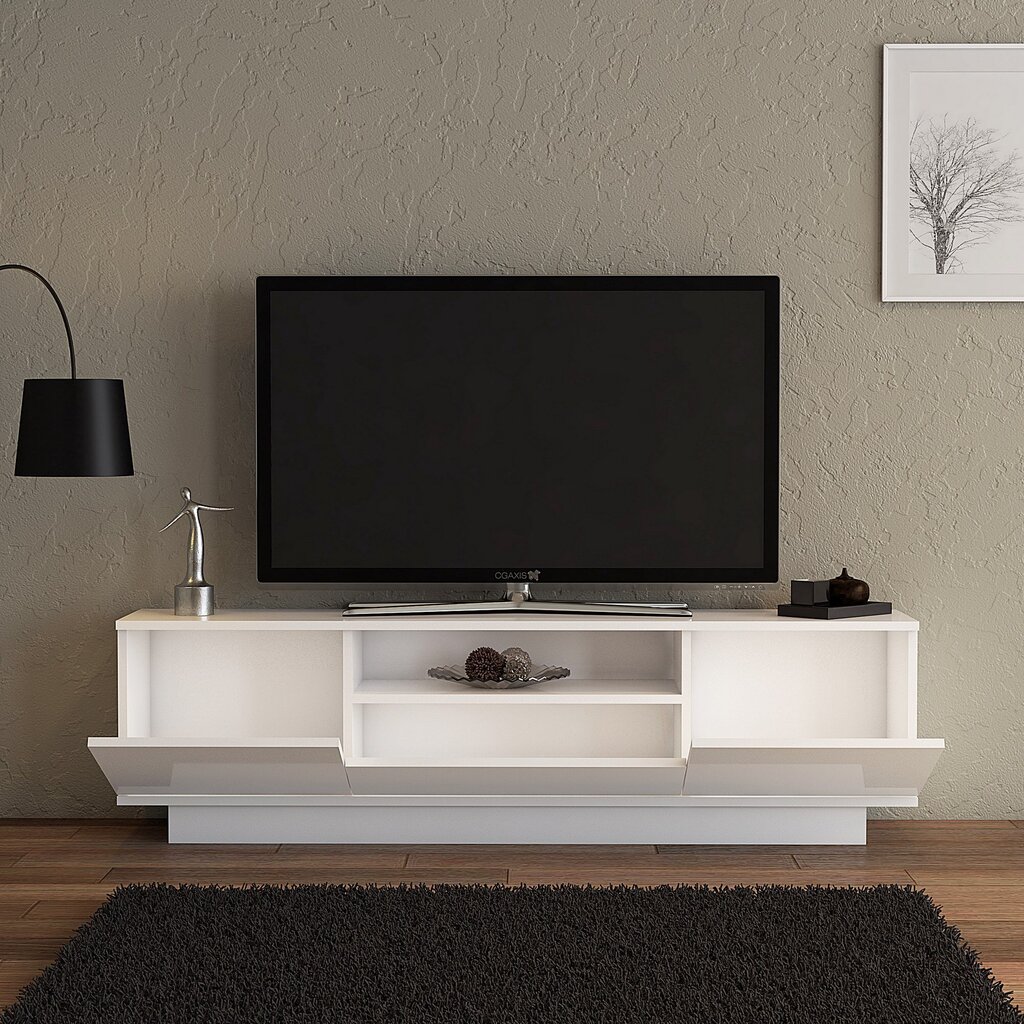 TV statīvs Asir, 160x45x30 cm, balts cena un informācija | TV galdiņi | 220.lv
